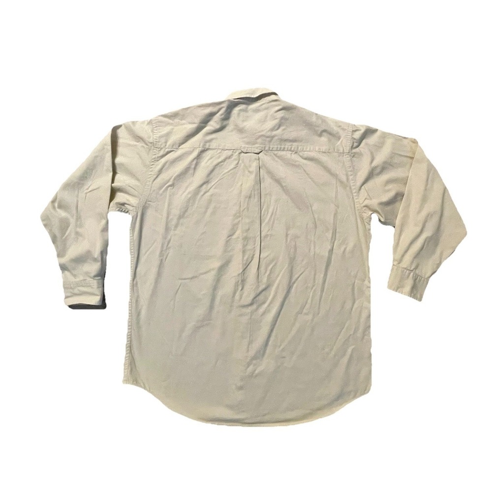 Pendleton Solid Cream Shirt Large L 100% Cotton R… - image 7